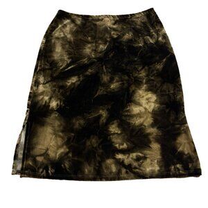 Vintage Velour Skirt Women's Size M Together USA Brown Tie Dye Y2K